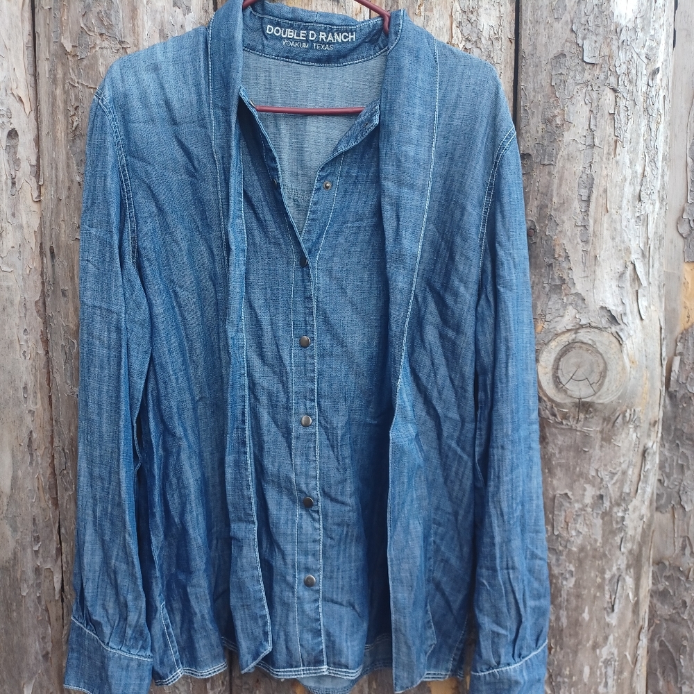 Double D Ranch Blue Button Down Shirt